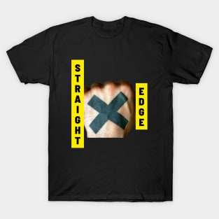 Straight Edge Xed Up Hand hardcore - yellow text T-Shirt